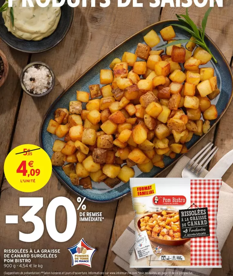 Canard - Rissolées À La Graisse De  Surgelées offre à 4,09€ sur Intermarché Contact