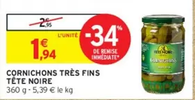 cornichons très fins tête noire