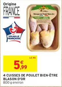 Blason D'or - 4 Cuisses De Poulet Bien-etre