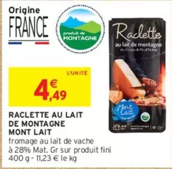 fini - raclette au lait de montagne