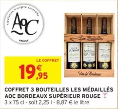 Coffret 3 Bouteilles Les Médaillés AOC Bordeaux Supérieur Rouge - Promo Spéciale