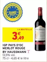 haussmann - by  - igp pays d'oc merlot rouge