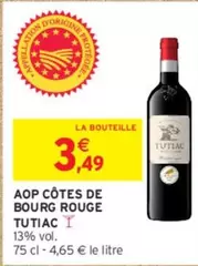 Tutiac - Aop Côtes De Bourg Rouge