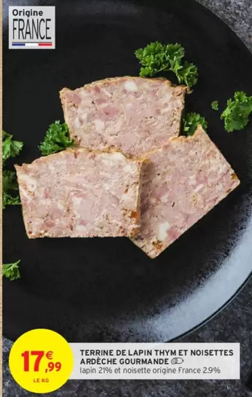 Terrine de Lapin aux Noisettes et Thym - Gourmandé de l'Ardèche