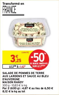 Randy - Salade de Pommes de Terre aux Lardons et Sauce au Bleu d'Auvergne