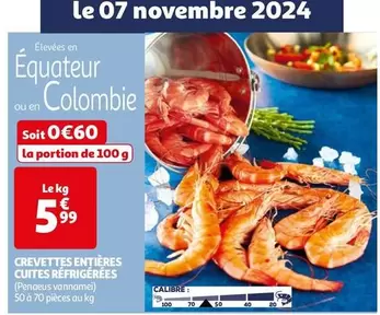 Crevettes Entières Cuites Réfrigérées