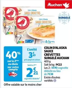 Auchan - Colin D'Alaska Sauce Crevettes Surgelé