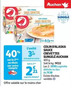 Auchan - Colin D'alaska Sauce Crevettes Surgelé