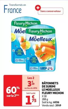 Fleury Michon - Bâtonnets De Surimi Le Moelleux