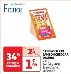 Daunat - Sandwich Xxl Jambon Cheddar