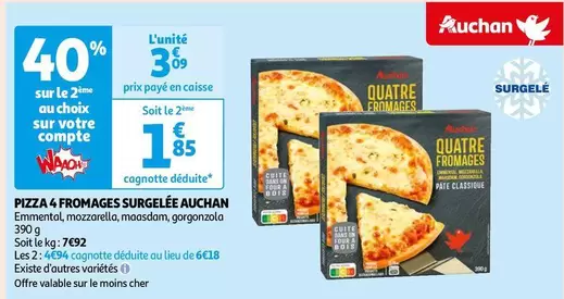 Auchan - Pizza A 4 Fromages Surgelée