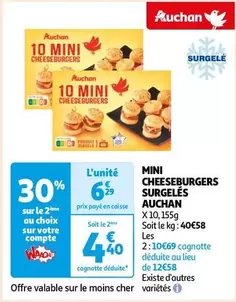 Auchan - Mini Cheeseburgers Surgelés