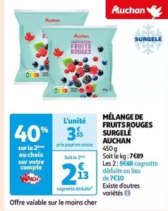 Auchan - Mélange De Fruits Rouges Surgelé