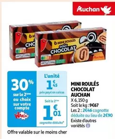 Auchan - Mini Roulés Chocolat