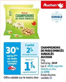 Auchan - Champignons De Paris Eminces Surgelés