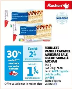 Feuilleté Vanille Caramel au Beurre Salé - Auchan, Biscuit Surgelé Délicieux