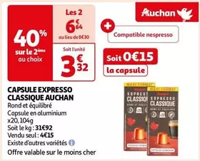 Auchan - Capsule Expresso Classique