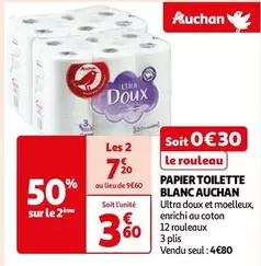 Auchan - Papier Toilette Blanc