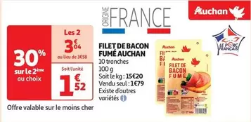 Auchan - Filet De Bacon Fume