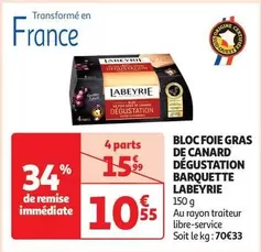 Labeyrie - Bloc de Foie Gras de Canard en Barquette pour Dégustation