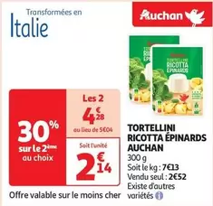 Auchan - Tortellini Ricotta Epinards