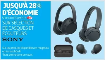 Sony - Sur Sélection De Casques Et Écouteurs