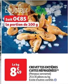 Crevettes Entières Cuites Réfrigérées