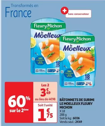 Fleury Michon - Bâtonnets De Surimi Le Moelleux