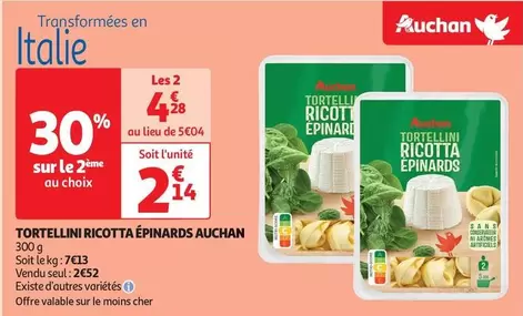 Auchan - Tortellini Ricotta Épinards