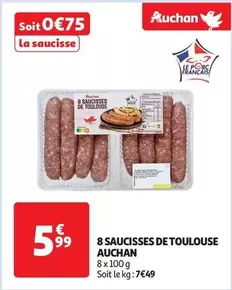 Auchan - 8 Saucisses De Toulouse