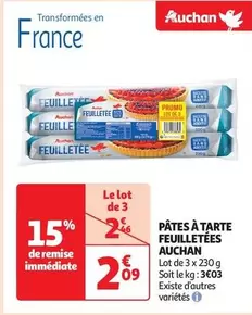 Auchan - Pâtes À Tarte Feuilletées