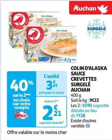 Auchan - Colin D'alaska Sauce Crevettes Surgelé