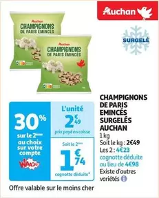 Auchan - Champignons De Paris Eminces Surgelés