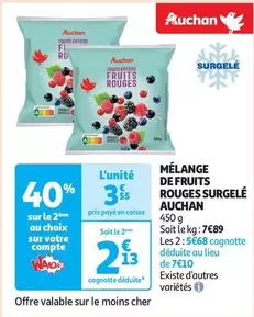 Auchan - Mélange De Fruits Rouges Surgelé