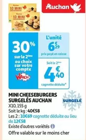 Auchan - Mini Cheeseburgers Surgelés