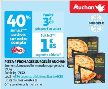 Auchan - Pizza 4 Fromages Surgelée