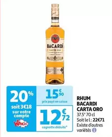 Bacardi - Rhum Carta Oro