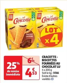 Lu - Cracotte Biscottes Fourrées Au Chocolat