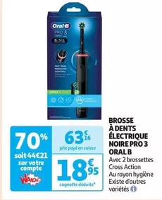 Oral-B - Brosse À Dents Électrique Noire Pro 3