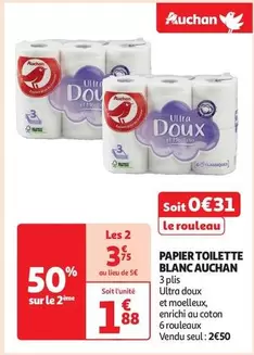 Auchan - Papier Toilette Blanc