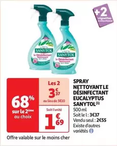 Sanytol Spray Nettoyant Désinfectant Eucalyptus - Un nettoyage efficace et fraîcheur garantie