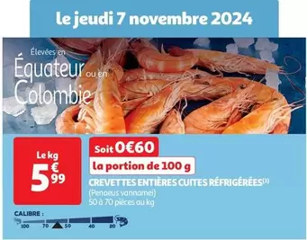 Crevettes Entières Cuites Réfrigérées