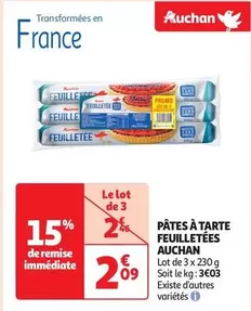 Auchan - Pâtes À Tarte Feuilletées