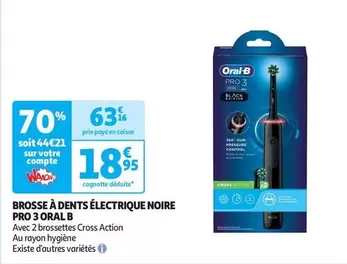 Oral-B - Brosse À Dents Électrique Noire Pro 3