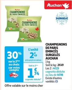 Auchan - Champignons De Paris Eminces Surgelés