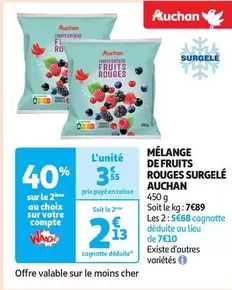 Auchan - Mélange De Fruits Rouges Surgelé