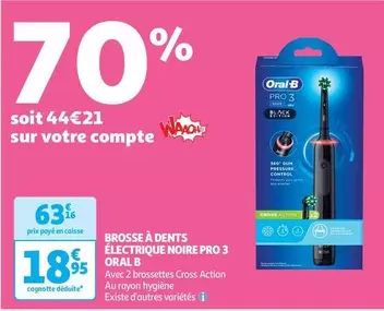 Oral-B - Brosse À Dents Électrique Noire Pro 3