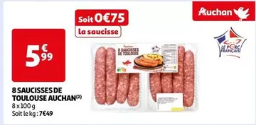 Auchan - 8 Saucisses De Toulouse