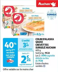 Auchan - Colin D'Alaska Sauce Crevettes Surgelé