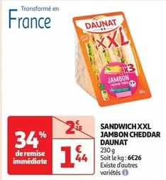 Daunat - Sandwich XXL Jambon Cheddar